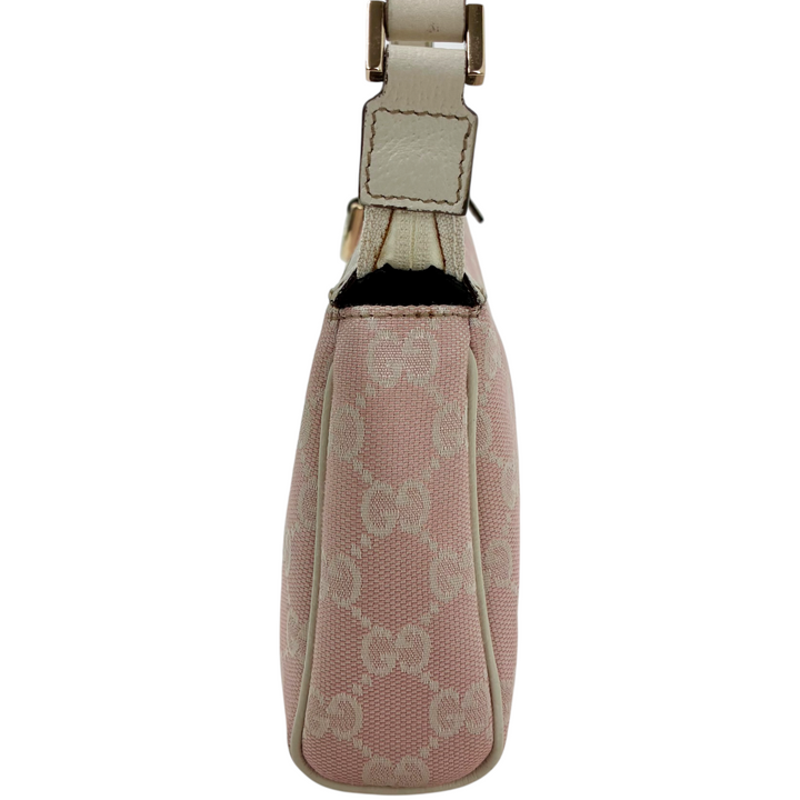 GUCCI GGキャンバス アクセサリーポーチ 145750 ピンク×ホワイト