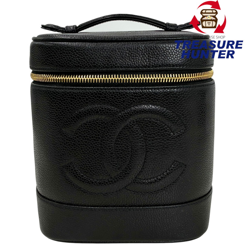 シャネル　バニティバック　キャビアスキン CHANEL キャビアスキン バニティバッグ A01998 ブラック シャネル