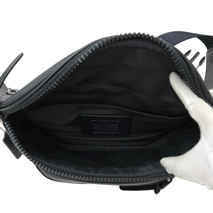 COACH レザー ウエストバッグ F75776 ブラック コーチ 【2400050095502