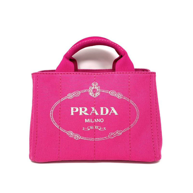 PRADA(プラダ) カナパ ショルダー付きハンドバッグ フューシャピンク