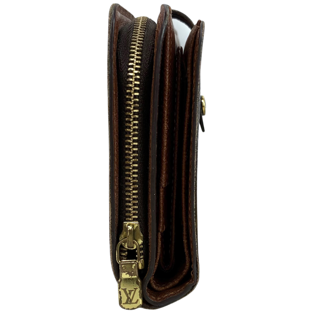 LOUIS VUITTON モノグラム ポルトパピエ ジップ M61207 ブラウン 二