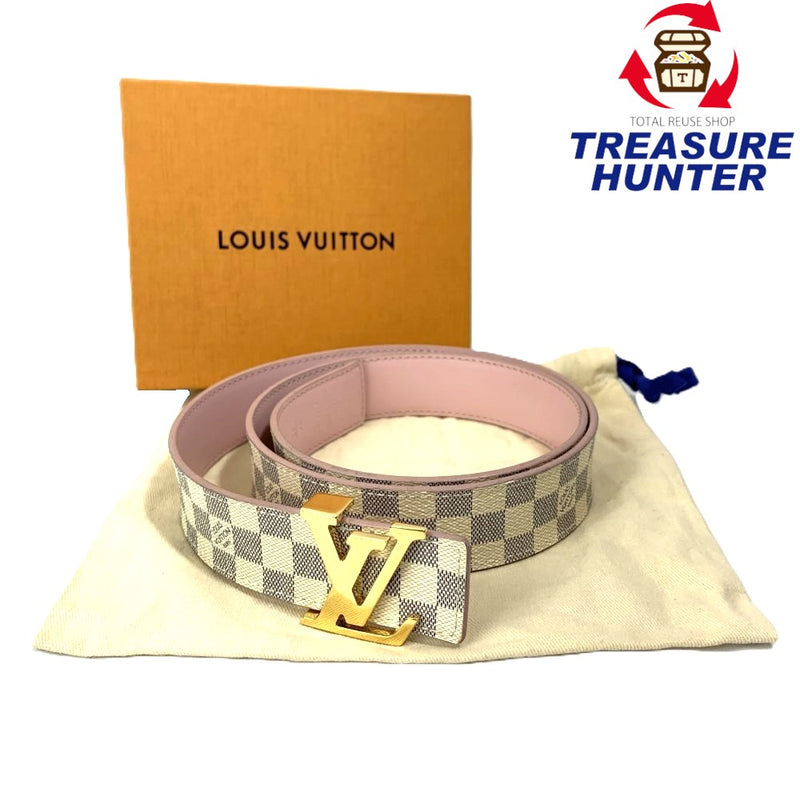 LOUIS VUITTON(ルイ・ヴィトン) ダミエ サンチュール M0145 リバーシブル ベルト サイズ80/32 ダミエレザー アズール×ピンク 【102060743005】