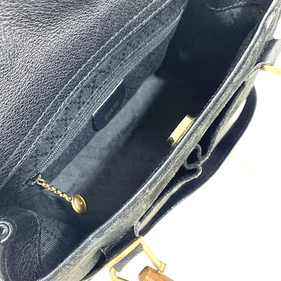 GUCCI(グッチ) バンブー 2WAYバッグ スエードレザー ブラック マグネットボタン開閉式 レディース バッグ 【102052265001】