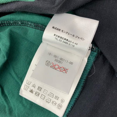 モンクレール　MAGLIA Tシャツ　ボーダークレイジーパターン　サイズM　グリーン×ブラック×ホワイト　メンズ　トップス 【100044181008】