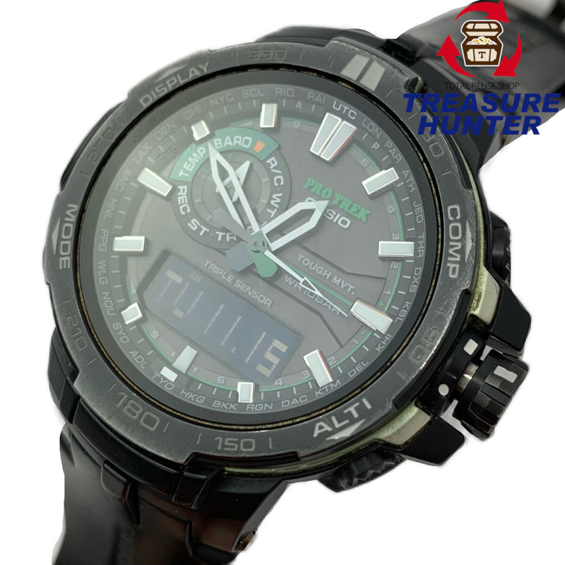CASIO PRO TREK プロトレック　腕時計　PRW-6000Y グリーン×ブラック　タフソーラー電波時計 【101051539008】