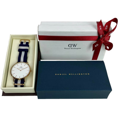 DANIEL WELLINGTON 腕時計 DW00100006 CLASSIC ST MAWES 40mm 文字盤ホワイト ベルトカスタマイズ 【101051687005】