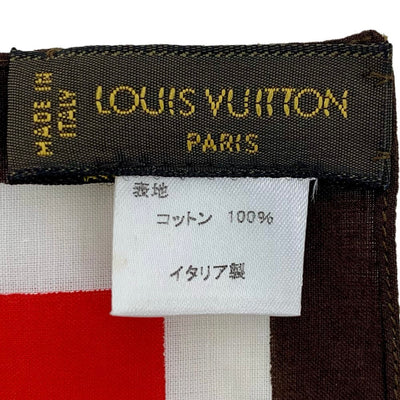 ルイヴィトン モノグラム グルームライン コットンバンダナ ルージュ 数量限定品 M72127 55cm×55cm LOUIS VUITTON 【102046389002】