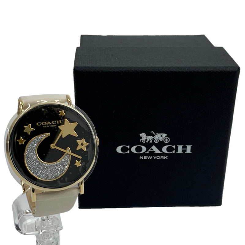 コーチ ペリームーン＆スター クォーツ腕時計 14503041 ホワイト 文字盤ブラック COACH 【102049353007】