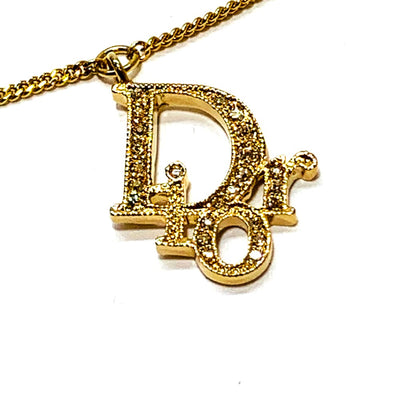 Christian Dior クリスチャンディオール ブレスレット ロゴ ラインストーン ゴールド 【240001011330】